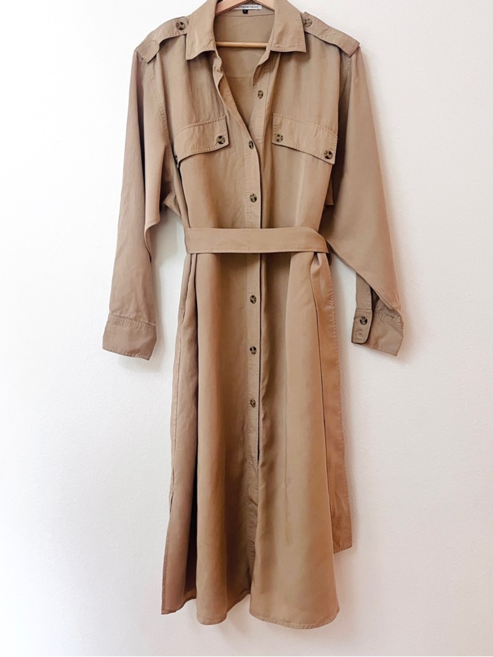 Adolfo Dominguez Tan Belted Trench / Utility Dress